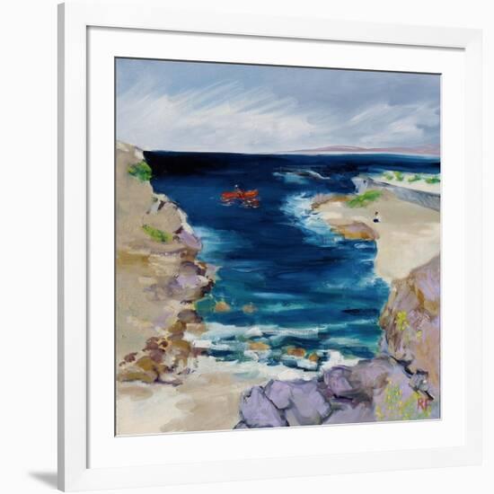 Kayaker, Monterey Bay, 2019, (oil on canvas)-Richard Fox-Framed Giclee Print