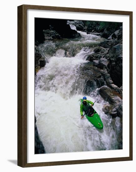 Kayaker Negotiates a Turn-Amy And Chuck Wiley/wales-Framed Premium Photographic Print