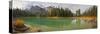 Kayaker on Maligne Lake, Jasper National Park, Alberta, Canada-Gary Luhm-Stretched Canvas