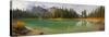 Kayaker on Maligne Lake, Jasper National Park, Alberta, Canada-Gary Luhm-Stretched Canvas