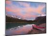 Kayaker on Maligne Lake, Jasper National Park, Alberta, Canada-Gary Luhm-Mounted Photographic Print