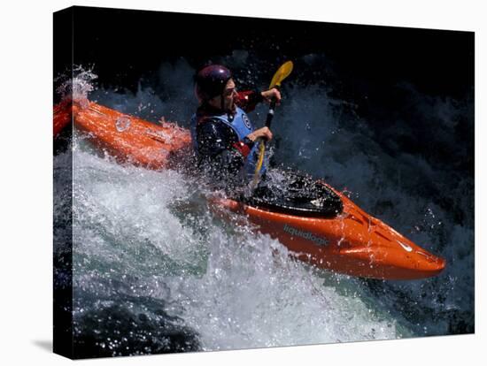 Kayaker on the White Salmon River, Gorge Games, Oregon, USA-Lee Kopfler-Stretched Canvas