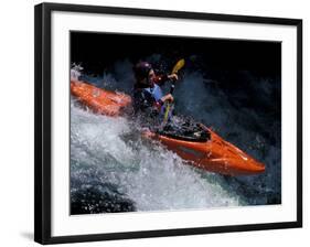 Kayaker on the White Salmon River, Gorge Games, Oregon, USA-Lee Kopfler-Framed Photographic Print