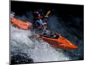 Kayaker on the White Salmon River, Gorge Games, Oregon, USA-Lee Kopfler-Mounted Photographic Print