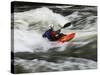 Kayaker Plays in a Hole in Tariffville Gorge, Farmington River in Tariffville, Connecticut, USA-Jerry & Marcy Monkman-Stretched Canvas