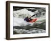 Kayaker Plays in a Hole in Tariffville Gorge, Farmington River in Tariffville, Connecticut, USA-Jerry & Marcy Monkman-Framed Photographic Print