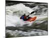 Kayaker Plays in a Hole in Tariffville Gorge, Farmington River in Tariffville, Connecticut, USA-Jerry & Marcy Monkman-Mounted Photographic Print
