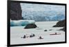 Kayaker's exploring Grey Lake and Grey Glacier, Torres del Paine National Park, Chile, Patagonia-Adam Jones-Framed Photographic Print