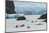 Kayaker's exploring Grey Lake and Grey Glacier, Torres del Paine National Park, Chile, Patagonia-Adam Jones-Mounted Photographic Print