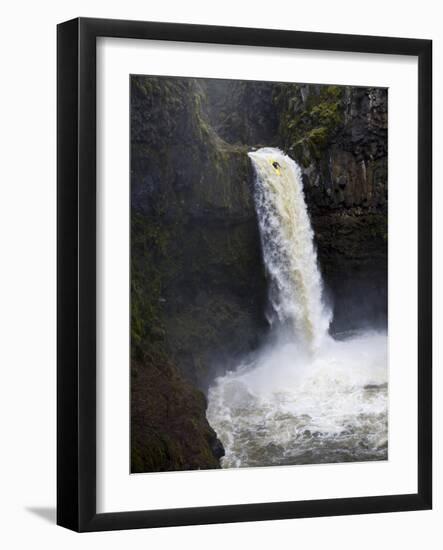 Kayaker Todd Wells Descends Outlet Falls in Washington-Bennett Barthelemy-Framed Photographic Print