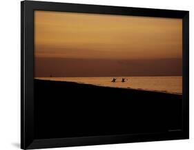 Kayakers at Sunset, Indonesia-Michael Brown-Framed Photographic Print