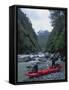 Kayakers on River, Chile-Michael Brown-Framed Stretched Canvas