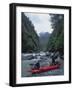 Kayakers on River, Chile-Michael Brown-Framed Photographic Print