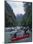 Kayakers on River, Chile-Michael Brown-Mounted Photographic Print