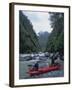 Kayakers on River, Chile-Michael Brown-Framed Photographic Print