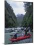 Kayakers on River, Chile-Michael Brown-Mounted Photographic Print