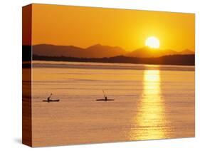 Kayaking at Sunset, San Juan Islands, Washington, USA-Stuart Westmoreland-Stretched Canvas