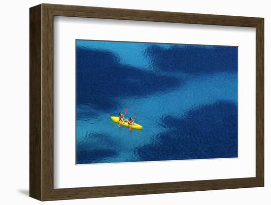 Kayaking, Cala De Sant Vicent, Ibiza, Baleaaric Islands, Spain-Norbert Eisele-Hein-Framed Photographic Print