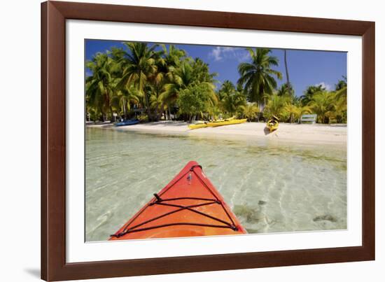 Kayaking in Clear Waters, Southwater Cay, Belize-Cindy Miller Hopkins-Framed Photographic Print