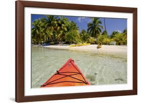 Kayaking in Clear Waters, Southwater Cay, Belize-Cindy Miller Hopkins-Framed Photographic Print