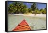 Kayaking in Clear Waters, Southwater Cay, Belize-Cindy Miller Hopkins-Framed Stretched Canvas