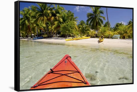 Kayaking in Clear Waters, Southwater Cay, Belize-Cindy Miller Hopkins-Framed Stretched Canvas