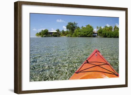 Kayaking in the Shallow Water, Southwater Cay, Stann Creek, Belize-Cindy Miller Hopkins-Framed Photographic Print