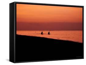 Kayaking into the Sunset, Indonesia-Michael Brown-Framed Stretched Canvas