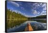 Kayaking on Beaver Lake in the Stillwater State Forest Near Whitefish, Montana, Usa-Chuck Haney-Framed Stretched Canvas