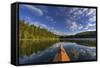 Kayaking on Beaver Lake in the Stillwater State Forest Near Whitefish, Montana, Usa-Chuck Haney-Framed Stretched Canvas