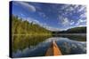 Kayaking on Beaver Lake in the Stillwater State Forest Near Whitefish, Montana, Usa-Chuck Haney-Stretched Canvas