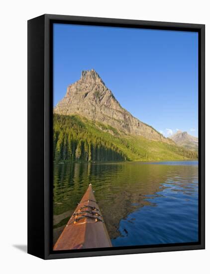 Kayaking on Two Medicine Lake in Glacier National Park, Montana, USA-Chuck Haney-Framed Stretched Canvas