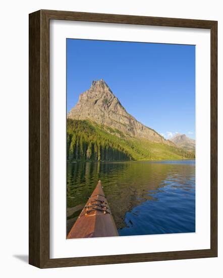 Kayaking on Two Medicine Lake in Glacier National Park, Montana, USA-Chuck Haney-Framed Photographic Print