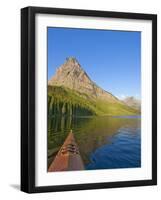 Kayaking on Two Medicine Lake in Glacier National Park, Montana, USA-Chuck Haney-Framed Photographic Print