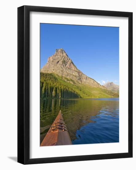 Kayaking on Two Medicine Lake in Glacier National Park, Montana, USA-Chuck Haney-Framed Photographic Print