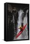 Kayaking over a Waterfall-DLILLC-Framed Stretched Canvas