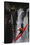 Kayaking over a Waterfall-DLILLC-Stretched Canvas