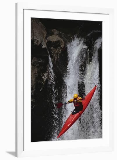 Kayaking over a Waterfall-DLILLC-Framed Photographic Print