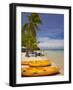 Kayaks and Beach, Shangri-La Fijian Resort, Yanuca Island, Coral Coast, Viti Levu, Fiji-David Wall-Framed Photographic Print