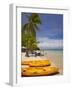 Kayaks and Beach, Shangri-La Fijian Resort, Yanuca Island, Coral Coast, Viti Levu, Fiji-David Wall-Framed Photographic Print