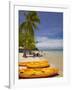 Kayaks and Beach, Shangri-La Fijian Resort, Yanuca Island, Coral Coast, Viti Levu, Fiji-David Wall-Framed Photographic Print