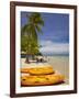 Kayaks and Beach, Shangri-La Fijian Resort, Yanuca Island, Coral Coast, Viti Levu, Fiji-David Wall-Framed Photographic Print