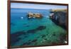 Kayaks and sailboats at Scorpion Cove, Santa Cruz Island, Channel Islands NP, California, USA.-Russ Bishop-Framed Photographic Print