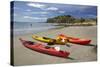 Kayaks, Doctors Point, Mapoutahi Pa, Maori Pa Site, South Island, New Zealand-David Wall-Stretched Canvas