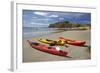 Kayaks, Doctors Point, Mapoutahi Pa, Maori Pa Site, South Island, New Zealand-David Wall-Framed Photographic Print