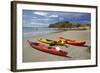 Kayaks, Doctors Point, Mapoutahi Pa, Maori Pa Site, South Island, New Zealand-David Wall-Framed Photographic Print