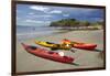 Kayaks, Doctors Point, Mapoutahi Pa, Maori Pa Site, South Island, New Zealand-David Wall-Framed Photographic Print