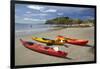 Kayaks, Doctors Point, Mapoutahi Pa, Maori Pa Site, South Island, New Zealand-David Wall-Framed Photographic Print