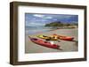 Kayaks, Doctors Point, Mapoutahi Pa, Maori Pa Site, South Island, New Zealand-David Wall-Framed Photographic Print