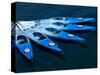 Kayaks in Harbor Along Bearskin Neck, Rockport, Massachusetts, USA-Lisa S. Engelbrecht-Stretched Canvas